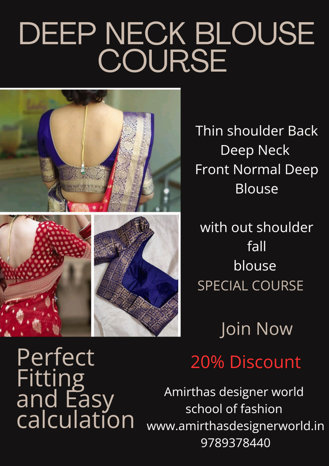 Deep neck blouse with Thin shoulder